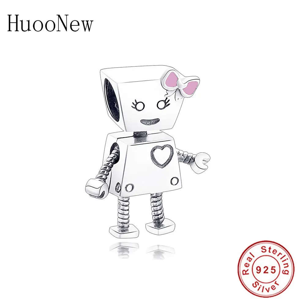 

Love Heart Bella Robot Beads Fit Original Charms Bracelet 2019 Winter Pulseras 925 Sterling Silver Jewelry Gift Berloque