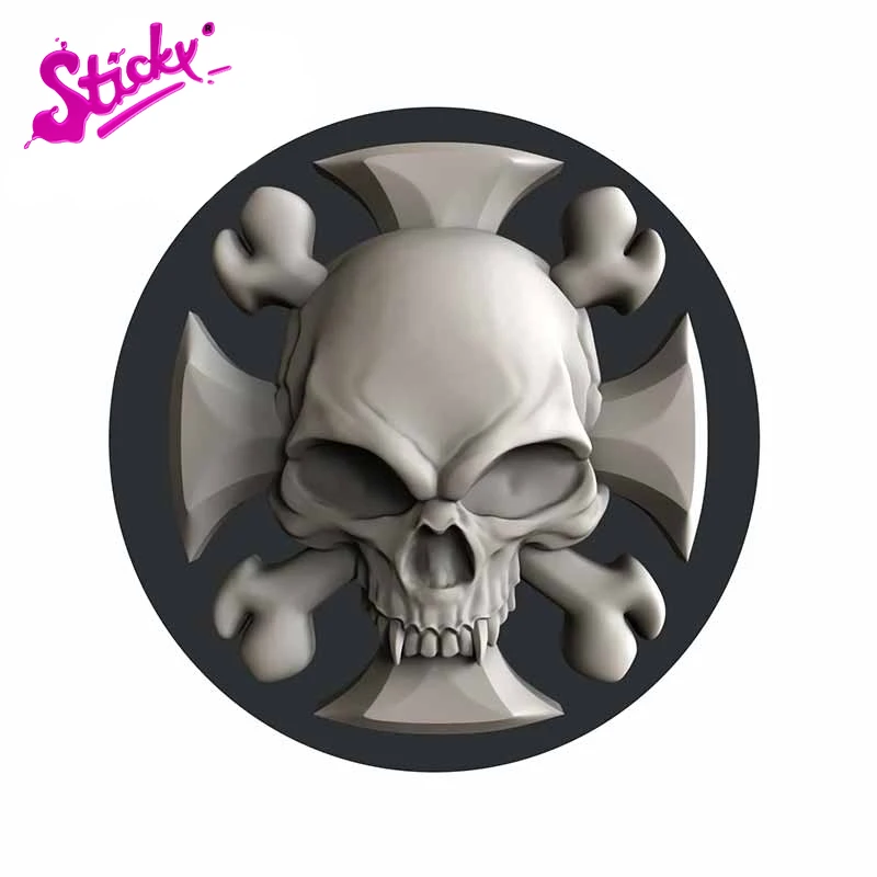 

STICKYIron Cross Skull Car Sticker Decal Decor Cover Scratches Waterproof Sunscreen Motorcycle Off-road Laptop Window Wall Trunk