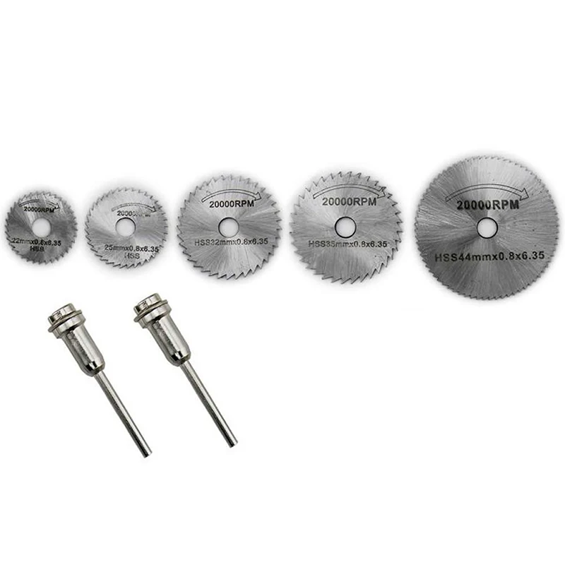 

7Pcs HSS Circular Wood Cutting Saw Blade Disc Mandrels Rotary Tool New