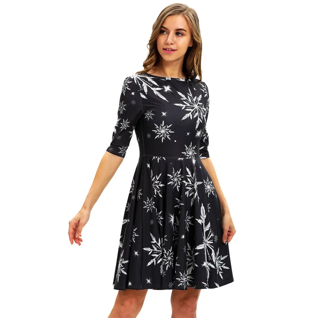 Платье модное рождественское платье с длинными рукавами и 3D-принтом для мамы