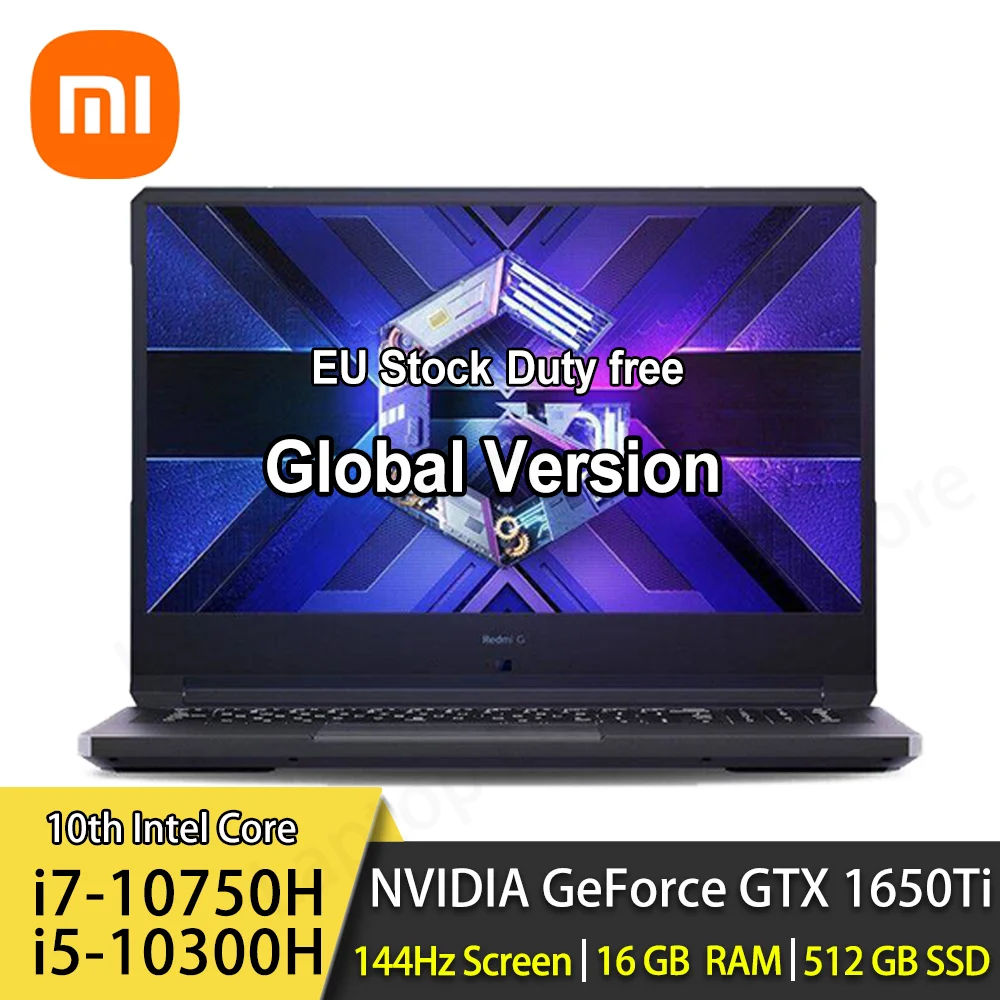 Игровой ноутбук Xiaomi Redmi G 16 1 дюйма Intel i7-10750H NVIDIA GeForce GTX1650Ti ГБ ОЗУ 512 Гб SSD 100% sRGB 144 Гц