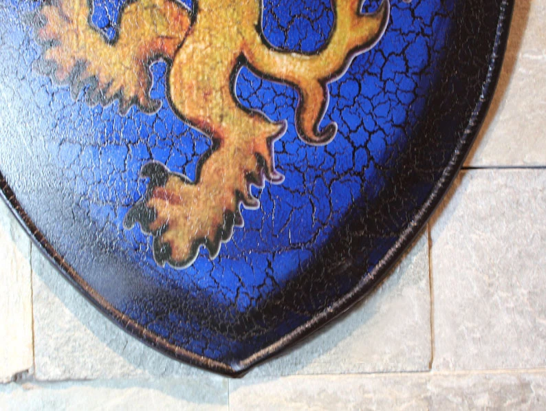 Средневековая Европейская защита синего льва Ретро Бар Броня Ресторан железные