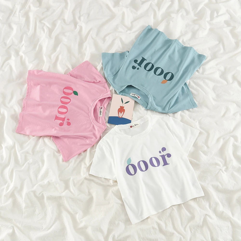 Женская летняя футболка с коротким рукавом новинка короткий топ в Корейском