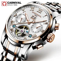 carnival fashion luxury mens watches brand automatic watch men waterproof tourbillon mechanical watch relogio masculino 8759g