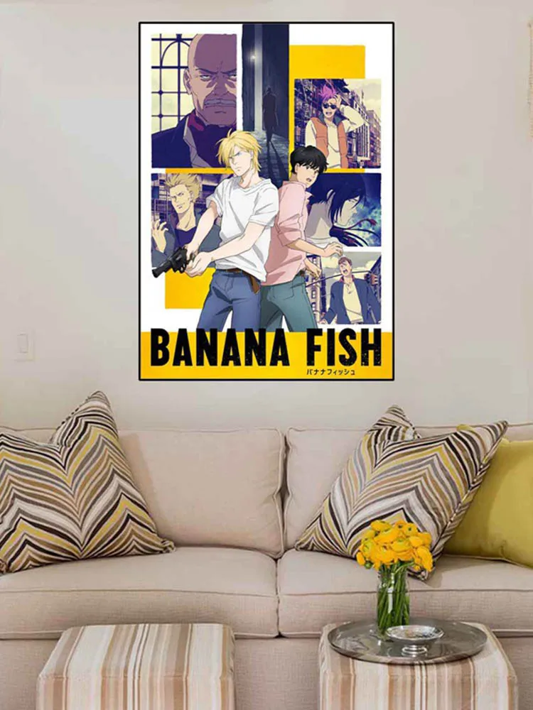 

Japanese Anime Banana Fish Game Cartoon Canvas Painting Vintage Wall Picture Poster Coated Wall Stickers Home Decoration Gift