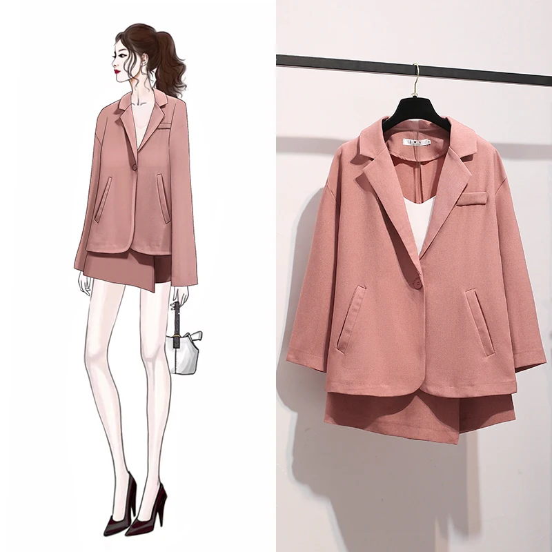 Женский офисный костюм из двух предметов жакет и юбка в западном стиле |