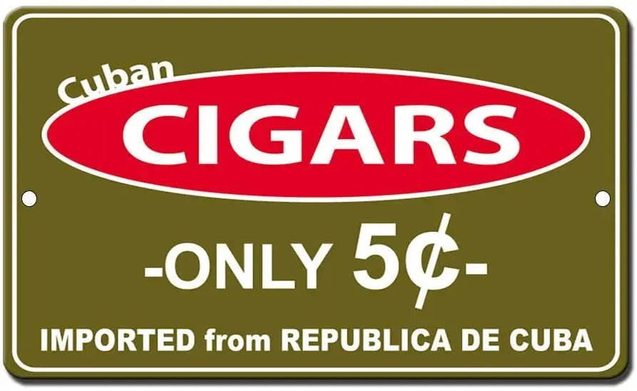 

Cuban Cigars Only 5 Cents Poster Funny Art Decor Vintage Aluminum Retro Metal Tin Sign Painting Decorative Signs 20x30cm