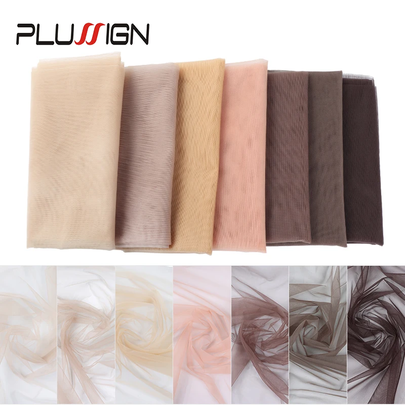 Plussign Hair Net Wig Making Tools Swiss Lace For Wig Making Import Good Quality Swiss Lace Net 1/4 Yard (18"X22") Transparent