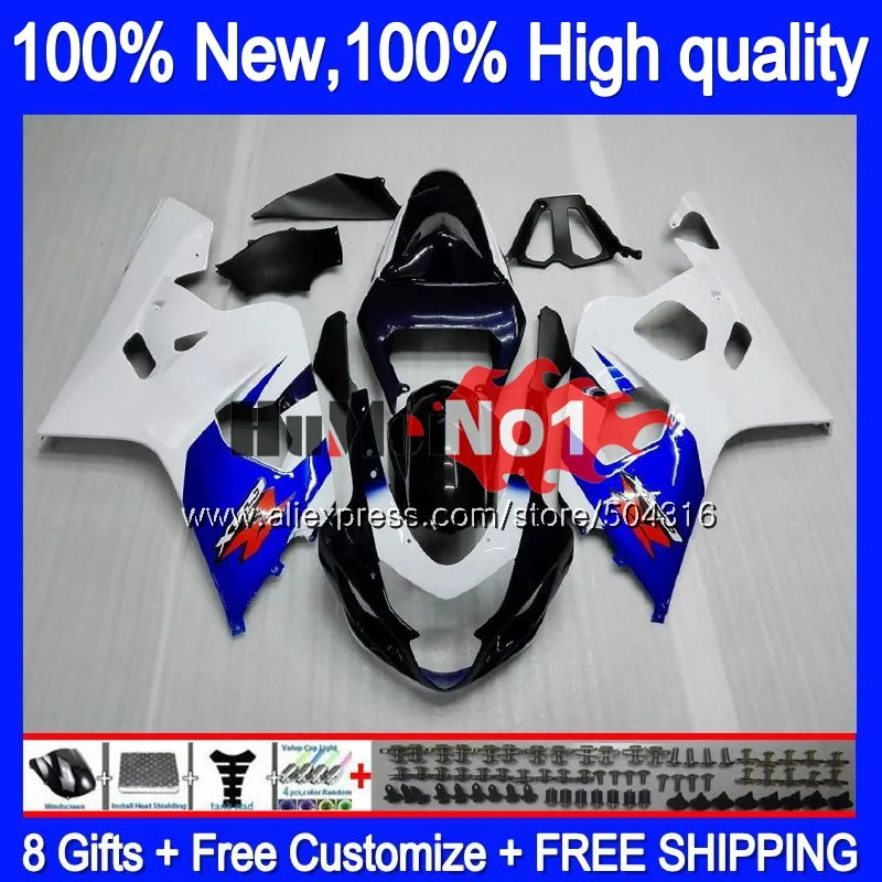 

Body For SUZUKI GSXR 600 750 CC GSX R750 K4 GSX-R600 Black Blue 15MC.5 GSXR-750 GSXR600 04 05 GSXR750 2004 2005 04 05 Fairing