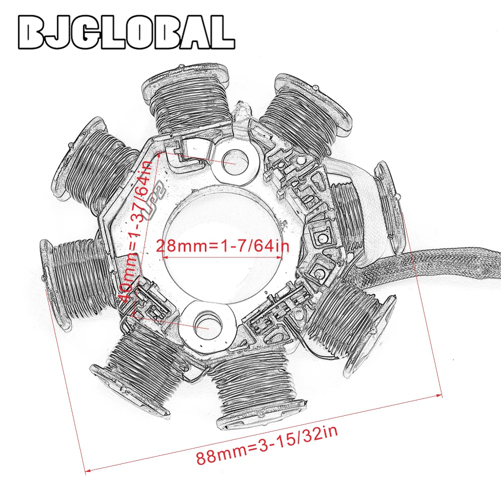 

Moto Generator Stator Magneto Ignition Coil For Honda ANF 125 ANF125 2003-2007 ANF125T ANF 125T Innova 2005-2006 31120-KPW-9010