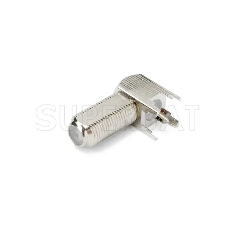 

Superbat 10pcs 75 Ohm F Thru Hole Female Right Angle PCB Mount Long Version RF Coaxial Connector