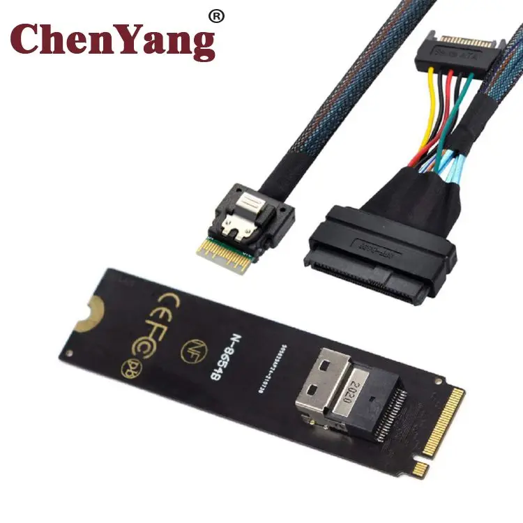 

Jimier Chenyang NGFF M-Key NVME to SFF-8654 Slimline SAS Card Adapter and U.2 U2 SFF-8639 NVME PCIe SSD Cable for Mainboard SSD
