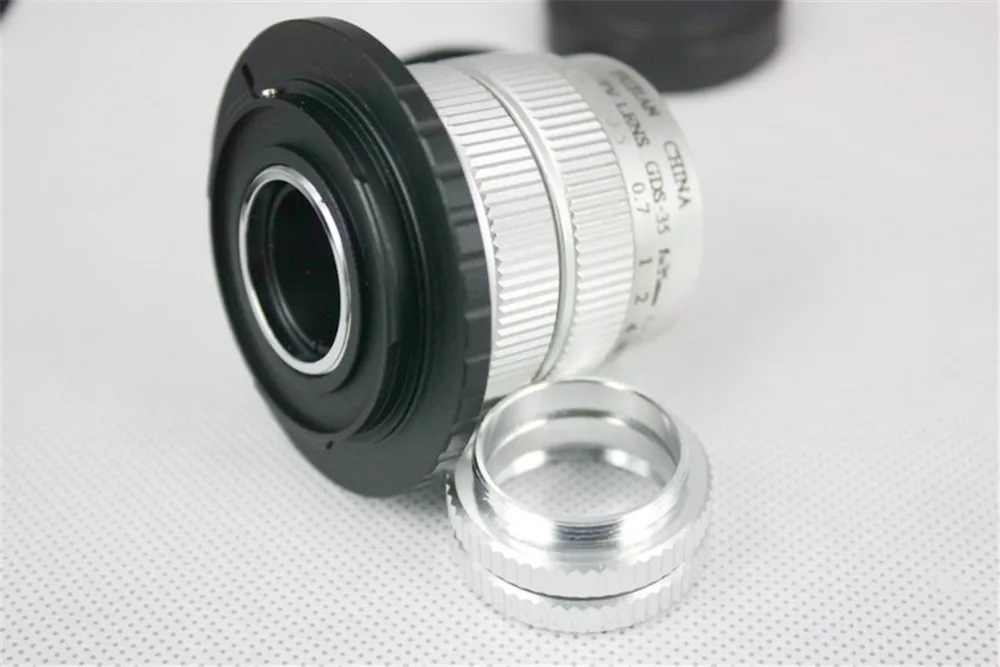 Новинка COMLYO серебристый 35 мм f/1 7 объектив CCTV для Fuji FX + C крепление к адаптеру 2