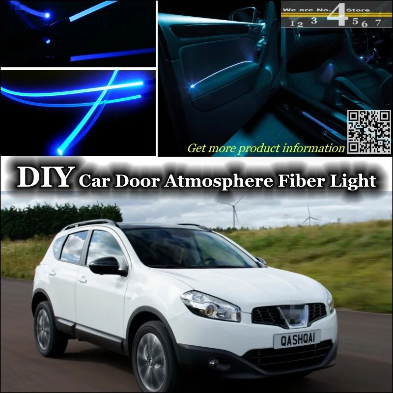 Для Nissan Qashqai/Dualis J10 J11 внутренний окружающий свет тюнинг атмосферное волокно