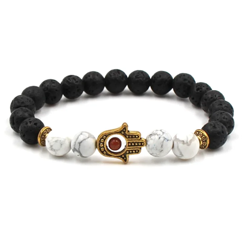 Браслет из лавового камня ювелирные изделия для мужчин Pulseira Feminina очаровательный