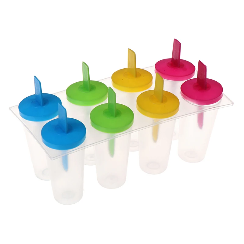 4Pcs/8Pcs Ice Cream Lolly Maker Form DIY Pop Mould Frozen Popsicle Yogurt Molds Tools 8cells ice pop lolly maker tray mould frozen cream popsicle yogurt mold maker diy pba free 35