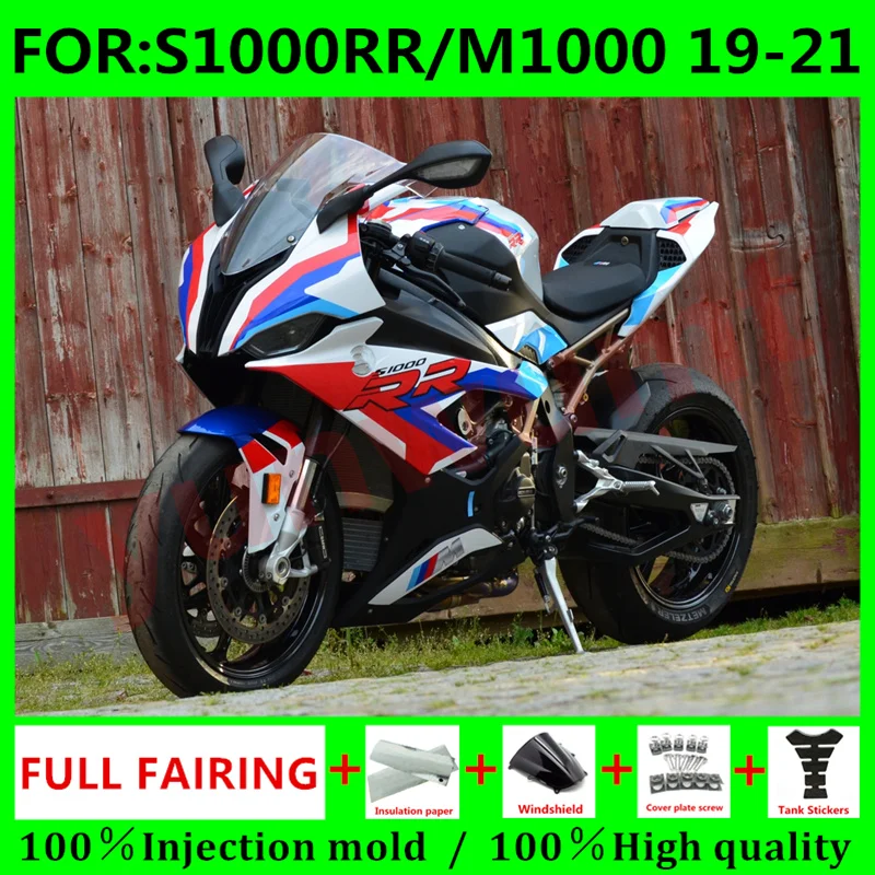 

Motorcycle ABS Injection mold Fairing For BMW s1000rr M1000 2019 2020 2021 Fairings kit bodywork S1000RR 19 20 21 set blue white