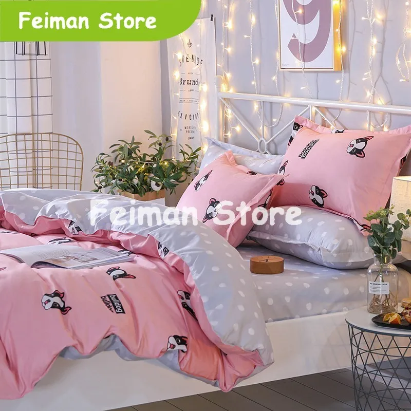 Домашний текстиль с изображением мультфильма бульдог постельное бельё для