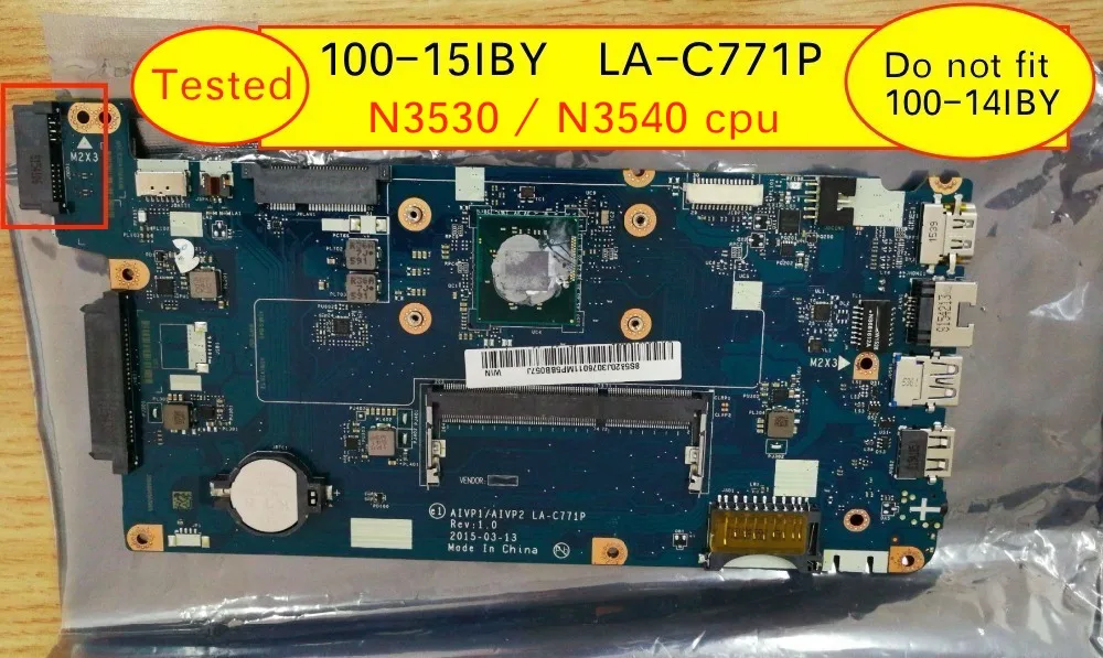 AIVP1AIVP2 LA-C771P материнская плата для lenovo 100-15IBY b50-10 материнская плата для ноутбука с процессором intel N3540 N3530