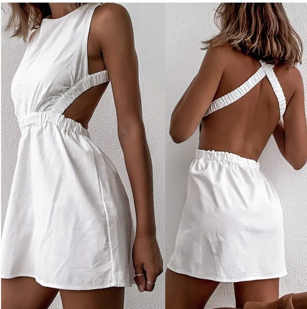 Женское облегающее платье без рукавов однотонное богемное летнее карандаш с