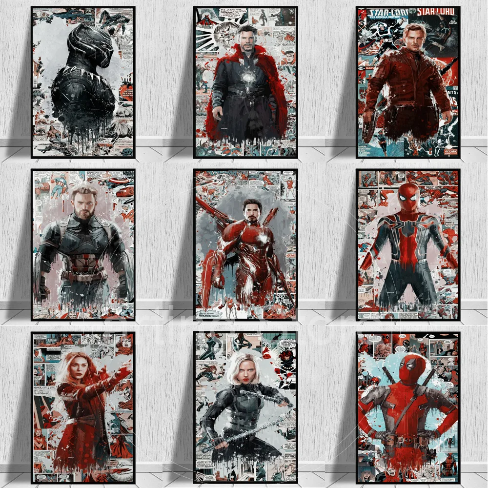Постер и принты Marvel Мстители война бесконечности супергерой граффити комикс
