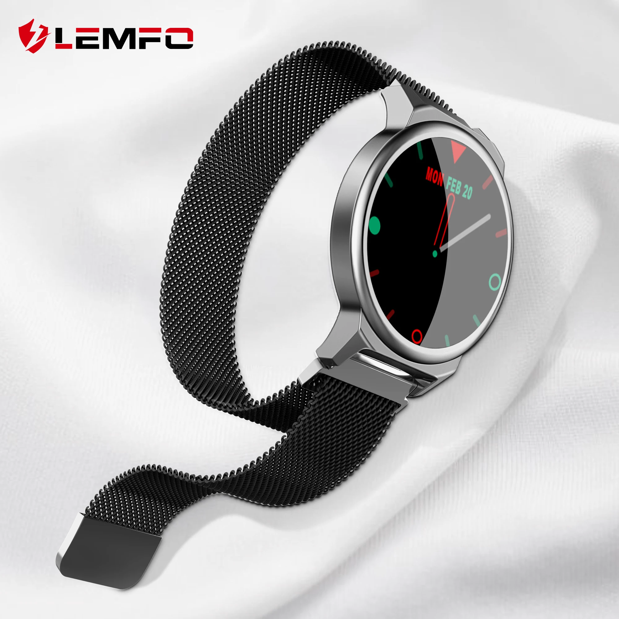 LEMFO ELF1 Смарт-часы для мужчин полный сенсорный круглый экран женщин монитор