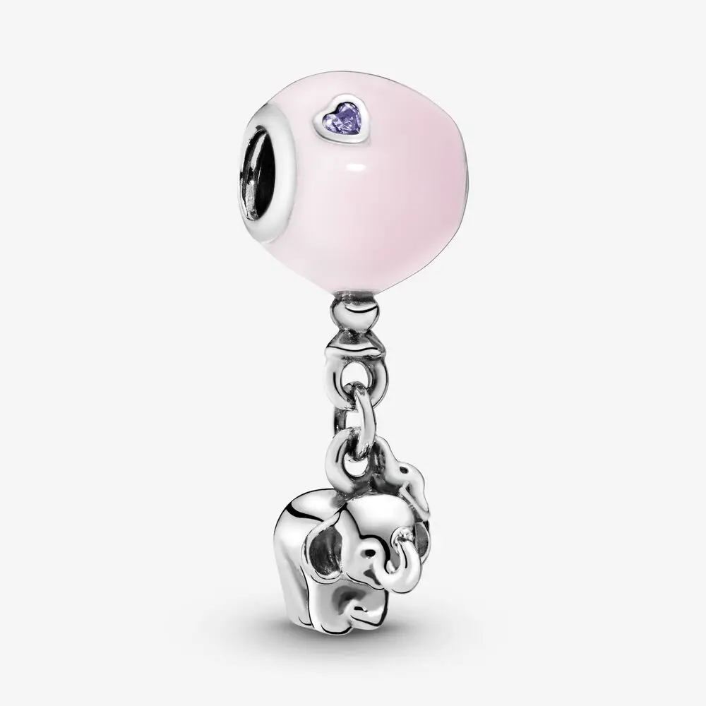 2021 100% 925 Sterling Silver Elephant &amp Pink Balloon Dangle Charm fit Original Pandora Bracelets Jewelry Lady | Украшения и