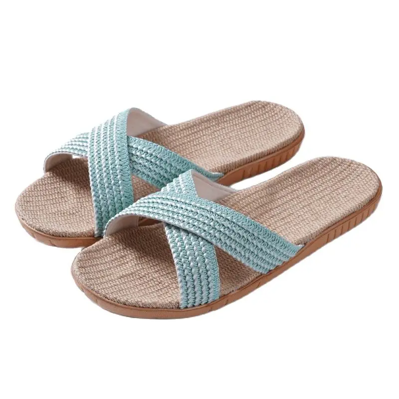 Suihyung/летние женские льняные шлепанцы разных цветов Домашняя обувь из пеньковой