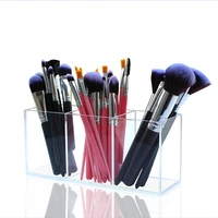 1234 slots clear makeup brush holder pen pencil cup stand cosmetic storage box desktop stationery organizer with compartments