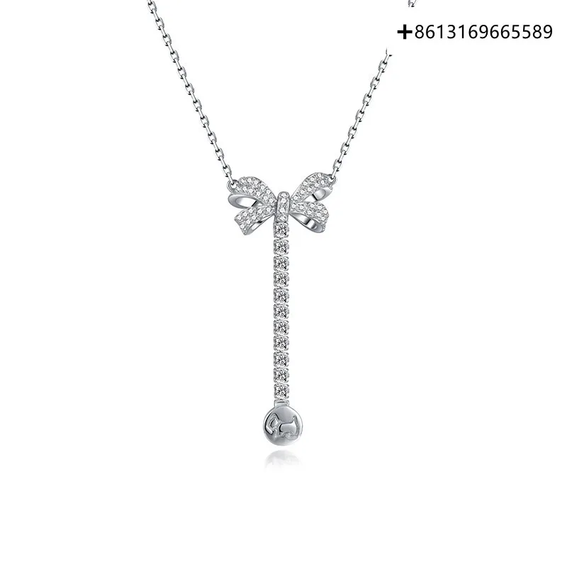 

Link Series S925 Silver Bow Meteor Necklace Long Pendant Clavicle Chain