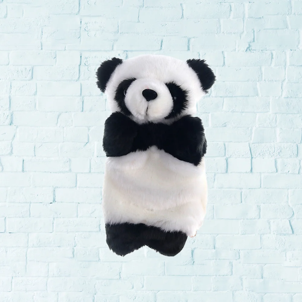 

25cm Lovely Giant Panda Hand Puppet Cartoon Story Telling Props for Children Black (Classic Panda)