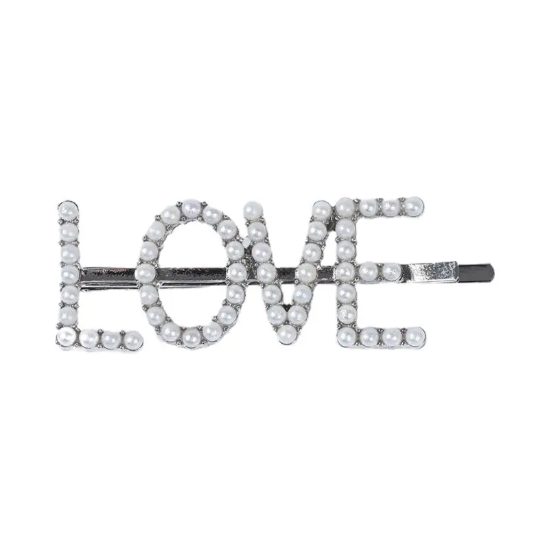 

Fashion English Alphabet LOVE Shiny Crystal Rhinestone Hairpin Side Bangs Hair Clip Barrette Women Headwear Accessory