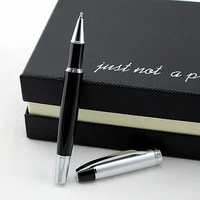 high quality metal roller ball pen black pens silver clip rollerball luxury metal pen writing supplies stationery