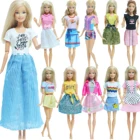 1 комплект, Модный милый наряд для куклы, платье, рубашка, джинсовая юбка в клетку, повседневная одежда, аксессуары, Одежда для куклы Барби, детская игрушка