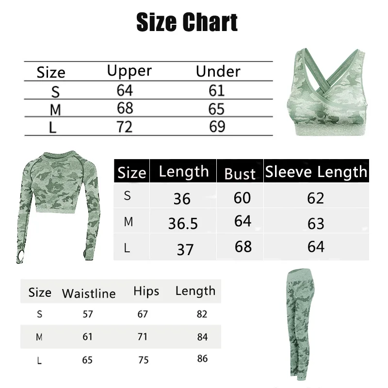 

3pcs Women's Seamless Yoga Set Breathable Fitness Sportswear Sport Clothes Gym Bra Crop Top Long Sleeve High Waist Legging Suits
