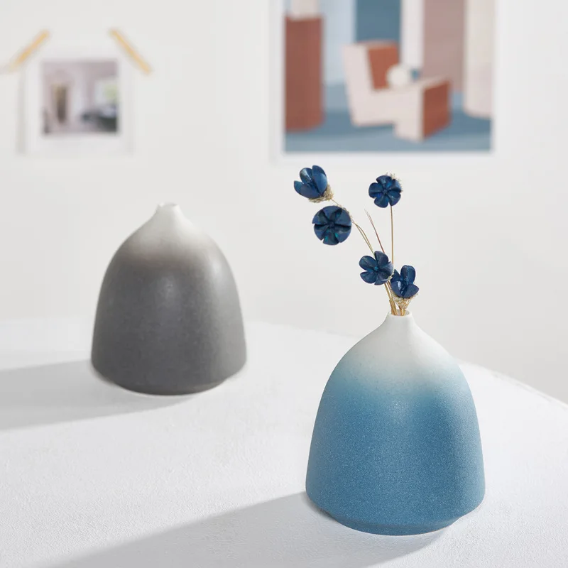 

Zen Chinese Mediterranean Small Fresh Ceramic Nordic Vase Decoration Living Room Flower Arrangement Home Decoration