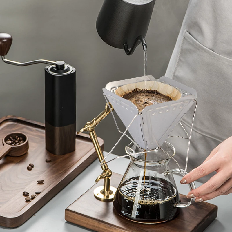 

Collapsible Coffee Drip Stainless Steel Portable Lightweight Foldable Coffee Dripper for Camping or Backpacking