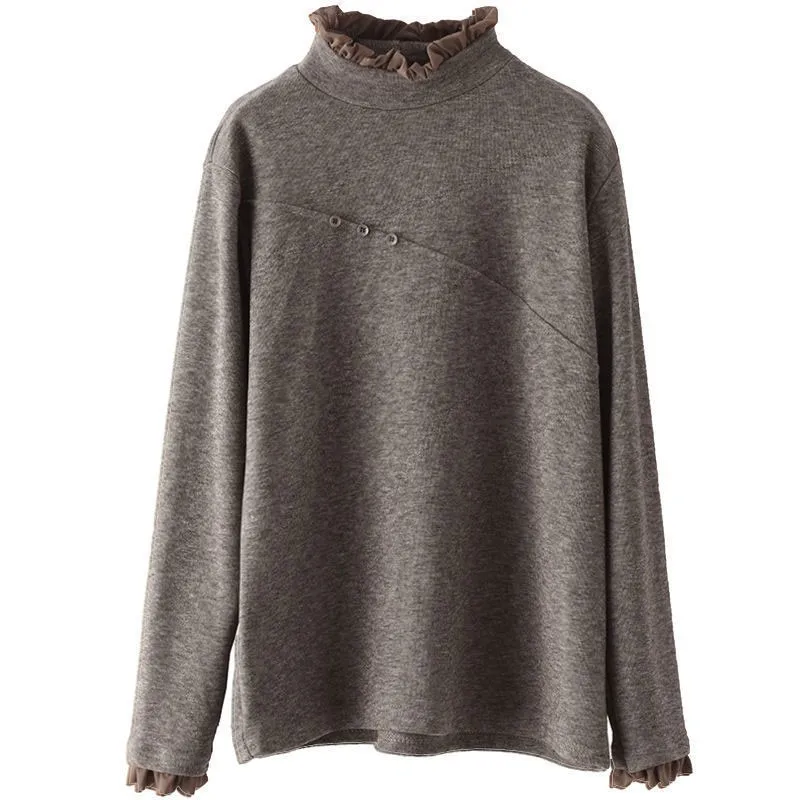 

Spring Autumn Arts Style Women Long Sleeve Vintage Loose T-shirt All-matched Casual Cotton Tee Shirt Femme Tops Plus Size V108