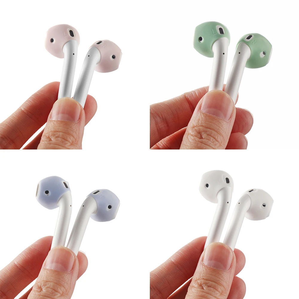 2 Pairs Silicone Replacement Earpads for Airpods Protective Earbuds Caps For Apple 1/2 Wireless Bluetooth Earphones | Электроника