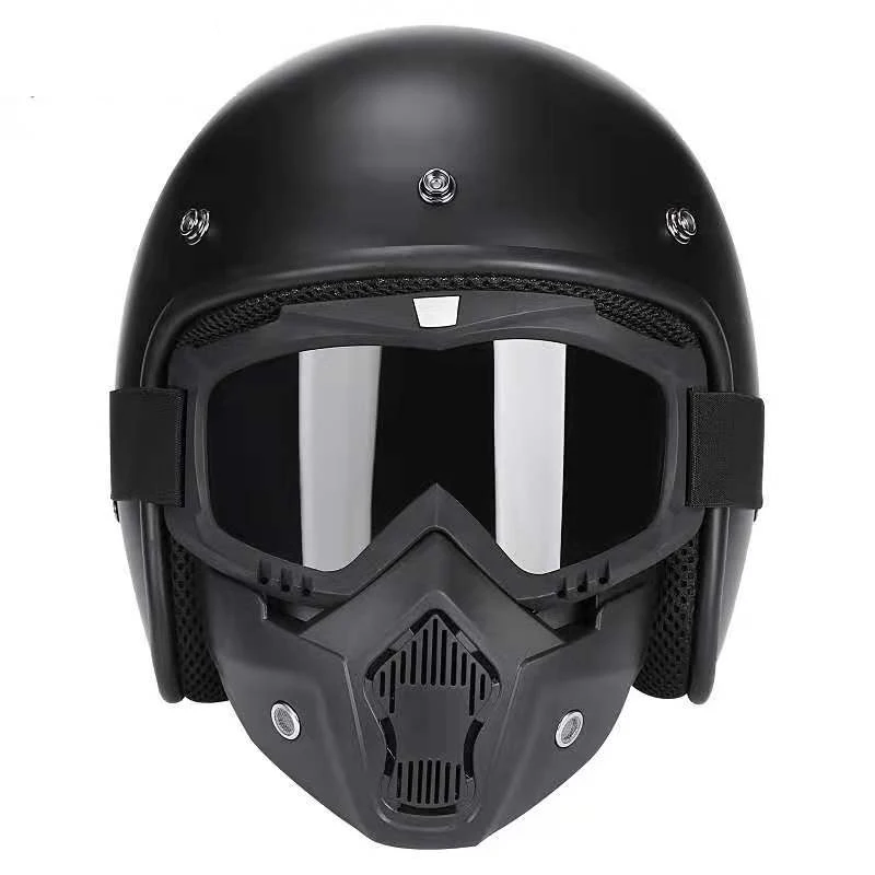 

Motorcycle Helmet Open Face Vintage Retro 3/4 Half Casco Moto Jet Pilot Capacete Cafe Racer Enduro Commute Casque Men Women