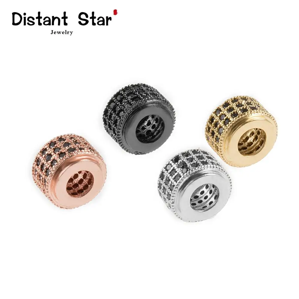 Цилиндр из меди и фианита 9 х6 мм|Бусины| |