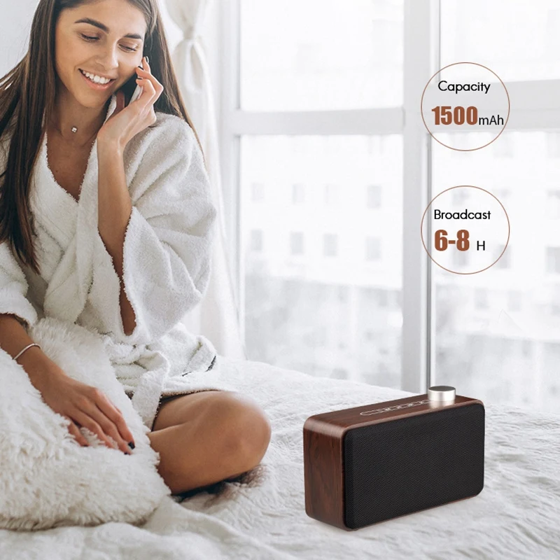 

W5 Wireless Wooden Bluetooth Speaker Phone Computer Subwoofer Home Retro Bluetooth Mini Speaker