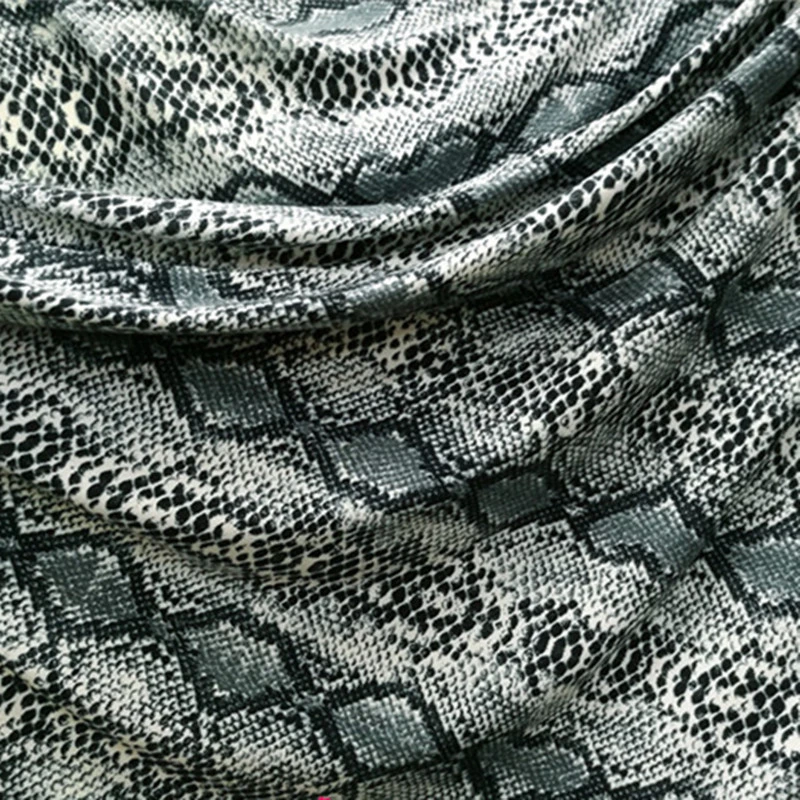 Milk silk mill bottom Elastic serpentine leopard print fabric For Sewing Dance dress High quality Sneak Print Cloth Fabric | Дом и сад