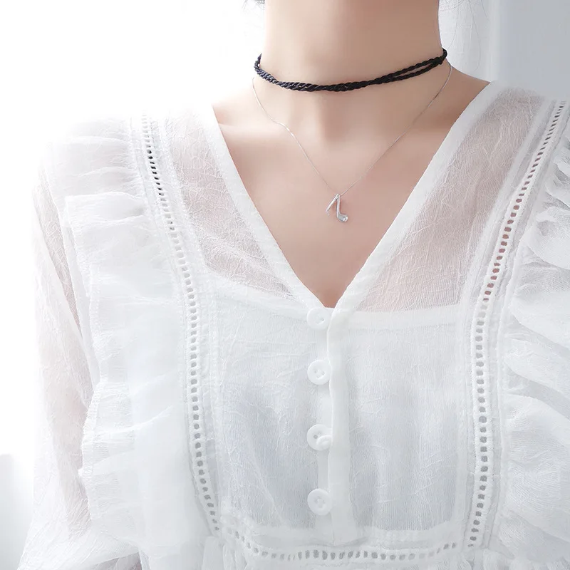 Женское Ожерелье из натуральной 925 пробы серебряное ожерелье цельного материала