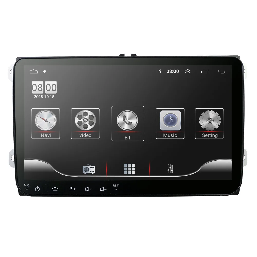 Автомобильный dvd-плеер для Seat Altea Leon Toledo volkswagen Passat Skoda серии gps стерео аудио навигация, Android 9,0 2 DIN Redio - Цвет: HEAD UNIT