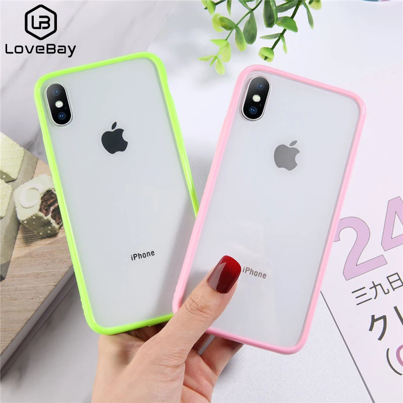 Lovebay прозрачные Простые Чехлы для телефона для iphone 11 Pro X XR XS Max пары TPU акрил для iphone 11 6 6S 7 8 Plus чехол