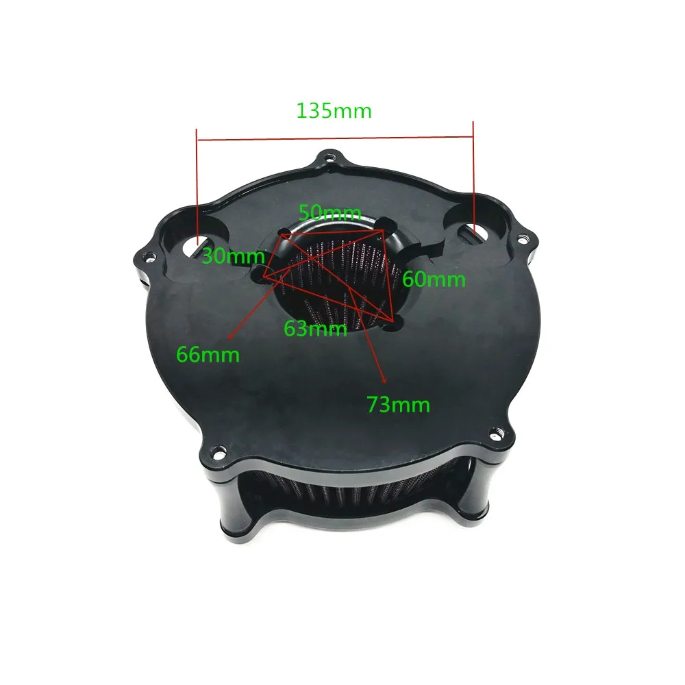 ЧПУ черный воздушный фильтр для мотоцикла Venturi Cut воздухоочиститель подходит Harley