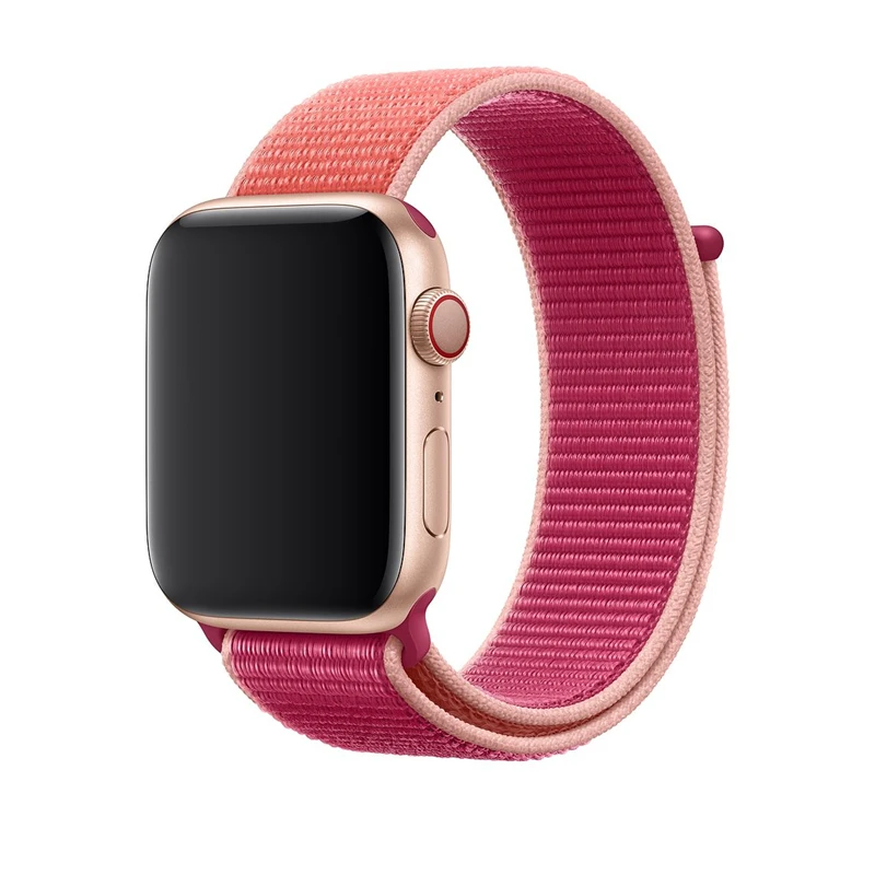 Pomegranate Спортивные тканый нейлоновый ремешок для Apple Watch, версии 3, 42 мм, 38 мм, браслет на запястье ткань пояса-как нейлоновый ремешок для наручных часов iWatch, 5/4/3/2 40 мм 44 мм - Цвет ремешка: Pomegranate