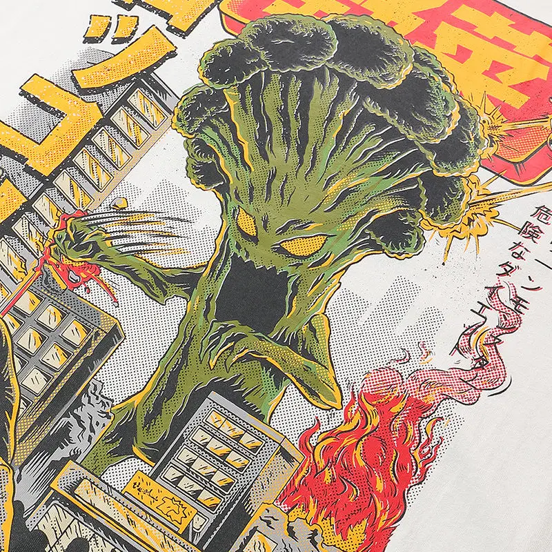 2019 Мужская футболка в стиле хип хоп Харадзюку с японским мультяшным монстром