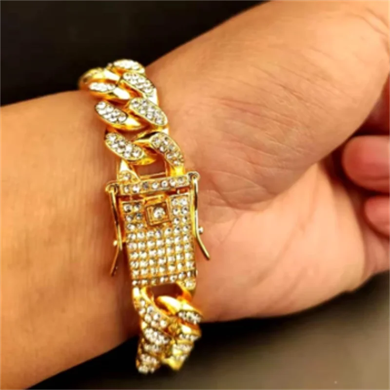 Мужской браслет-цепочка в стиле хип-хоп 13 мм | Украшения и аксессуары